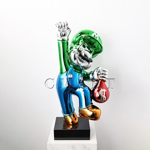 Figura de acción 3D de Mario, colección de la galería de figuras, recuerdos, estatua de Mario con acabado cromado, escultura de Mario Pop Art. - Product Image 1