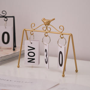 Thẻ Ngày Nghệ Thuật Bằng Sắt Sáng Tạo Thiết Kế Mới Bán Sỉ 2023 Lịch Hình Chim Trang Trí Để Bàn - Product Image 3