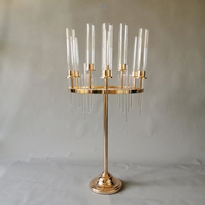 9 Arms Luxury Metal Candlestick Candelabra Candle Holder Wedding Table Centerpieces <strong>Flower</strong> <strong>Vases</strong> Aisle Pillar Column Road Lead - Product Image 5