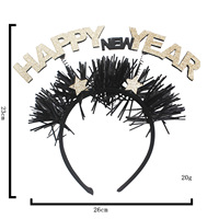 Vente chaude prix d'usine coiffes nouvel an bandeaux fêtes de vacances happy ney year bandeau