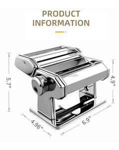Máquina Manual <span class=keywords><strong>para</strong></span> Hacer Pasta ZISZIS con Ajustes Regulables, Manivela Manual, Acero Inoxidable Ecológico, Apta <span class=keywords><strong>para</strong></span> <span class=keywords><strong>Lavavajillas</strong></span>, <span class=keywords><strong>para</strong></span> Pasta Fresca Casera - Product Image 5