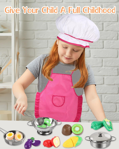 Ensemble de 26 accessoires de cuisine pour enfants, jouets de cuisine, <span class=keywords><strong>fruits</strong></span> <span class=keywords><strong>et</strong></span> <span class=keywords><strong>légumes</strong></span> à découper, ustensiles, accessoires, jeux de cuisine - Product Image 6