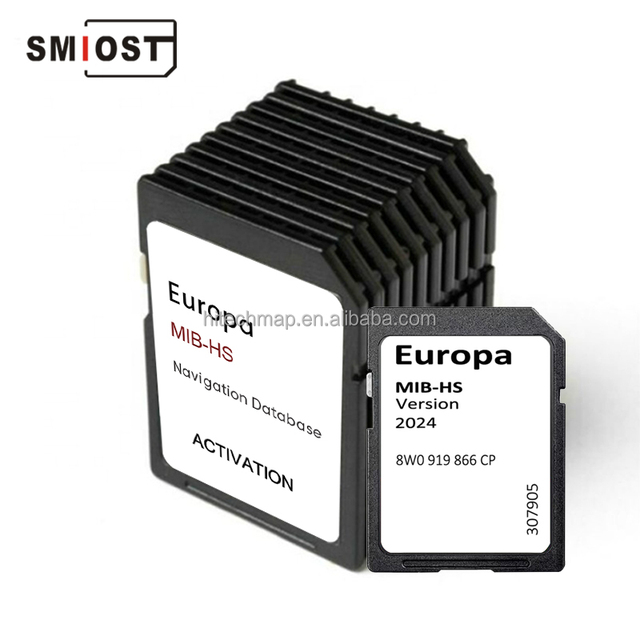 SMIOST Custom OEM CID SD GPS Tracker Wireless CarPlay Navigation Card for Audi MIB HS 16GB Q5 A4 S3 Q2 Europe