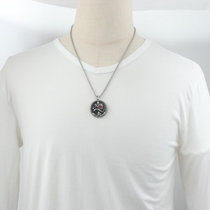 Collar con colgante de ancla de acero inoxidable yunnique con diseño de calavera de serpiente y ojo rojo para hombre, joyería de regalo, cadena de 60cm - Product Image 4