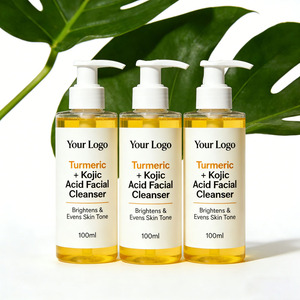 Nettoyant visage éclaircissant au curcuma et à l'acide kojique pour les taches brunes et l'acné, marque privée OEM - Product Image 3