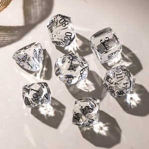 Lots de dés en résine de couleur unie, à bords tranchants, polyédriques, pour jeux de rôle (D&D) - Product Image 6