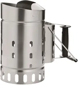 BBQ Quick Lighting Charcoal Starter Stainless Steel Rapid Fire Chimney Starter With Spark Guard