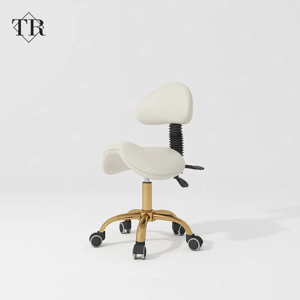 Turri - Banquinho de salão de beleza branco, cadeira ergonômica com rodas, ideal para salão de beleza, com rodas giratórias, ideal para venda