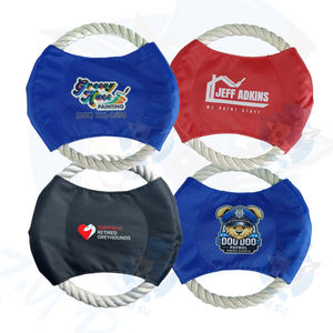 Werbeartikel Hundespielzeug mit Individuellem Logo: Robuste Frisbee aus Segeltuch und Baumwollseil für Apportier- und Zerrspiele - Product Image 3