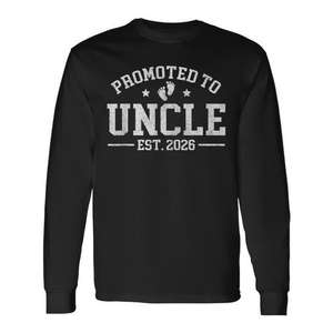 T-shirt à manches longues « Promoted To Uncle Est 2026 » <span class=keywords><strong>pour</strong></span> l'annonce de la naissance d'un bébé <span class=keywords><strong>pour</strong></span> l'oncle - Product Image 1