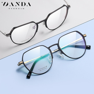 Montures de lunettes Yanda YJ2009, rondes, à monture complète, légères, en titane, unisexes, lunettes optiques - Product Image 2