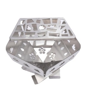 Folding Stainless Steel Campfire Stove <b>Portable</b> Foldable Lightweight Windproof For Camping Outdoor Activities Firewood Burning - Product Image 1
