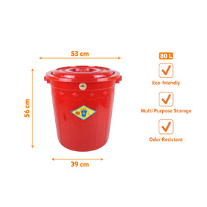 80L White PP Plastic Mop <b>Bucket</b> <b>Lid</b> Large Capacity Odor Resistant Durable Waterproof Eco-Friendly Outdoor Household Commercial - Product Image 4