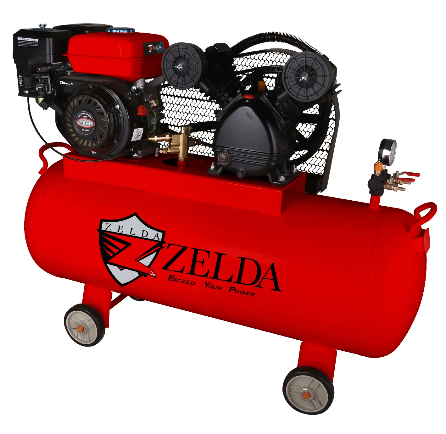 100L compressore d'aria motore 6.5hp 2 cilindri ad alte prestazioni compressore d'aria motore Diesel portatile compressore 8 Bar/115psi