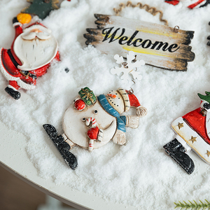 Décorations de Noël peintes à la main, Père Noël rétro, dessin animé, décoration de sapin de Noël, décoration de fête à domicile, décoration de bonhomme de neige de Noël - Product Image 2