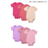 Combinaison pour bébé personnalisée, fabrication directe en usine, OEM ODM, écologique, mignonne, à manches courtes, 100% coton tricoté, 190 GSM, combinaison douce pour bébé