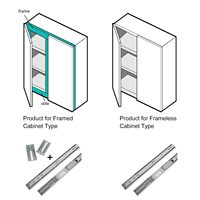 Glissières de tiroir en alliage d'aluminium à fermeture douce et à extension complète de 18 pouces avec roulement à billes pour armoire de cuisine et penderie