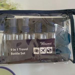 חם 60 מ "ל 9 חתיכות פלסטיק נסיעות סט רוכסן סט סט עבור משאבת קרם קוסמטיקה מיכל מיכל ספריי להעיף להעיף כובע בקבוק כובע שמיש פעמי - Product Image 4