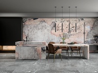 Pierre translucide Quartzite brésilienne grand cristal Pandora Patagonie dalle de marbre rose pour mur intérieur livre Match Desgin