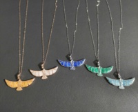 Usine directe en gros océan plage bijoux héron pendentif en argent Sterling 925 émail aigrette oiseau pendentif collier