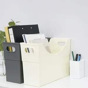 Toptan ucuz dergi dosya tutucu sağlam plastik masaüstü dosya düzenleyici depolama organizatör kutusu ev ofis masası