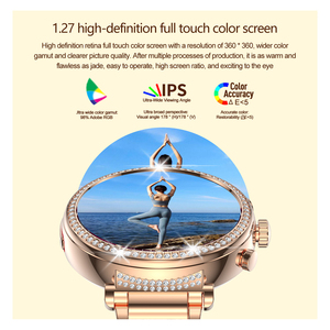 Oem Tk28 Vàng Kim Cương Đa Thể Thao Chế Độ Thông Minh Đồng Hồ Cho Phụ Nữ 1.27 ''Ips Màn Hình Nhịp Tim Cơ Thể Đo Lường Chất Béo Sang Trọng Đồng Hồ - Product Image 3