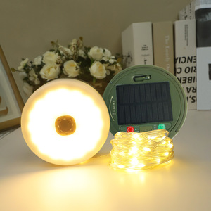 Lampe de camping solaire LED rechargeable par USB, étanche IP44, télécommande, câble de 10 m, 100 LED, lumière chaude + RGB, faisceau à 360°, haute luminosité - Product Image 6