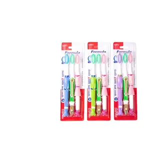 3pcs pack customized standing toothbrush with suction cup