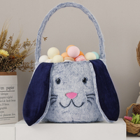 Sacs cadeaux en gros pour bonbons, sublimation, longues oreilles de lapin, panier en peluche de Pâques