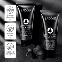 Masque facial au charbon de bambou SADOER 60g, best-seller, élimine les points noirs, adoucit la kératine, nettoyage en profondeur, masque noir L