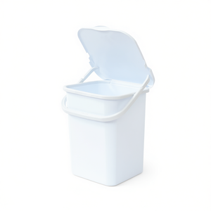 Storage <b>Bucket</b> 18 Lt White PP <b>with</b> <b>Lid</b> for Kitchen Bathroom Use - Product Image 3