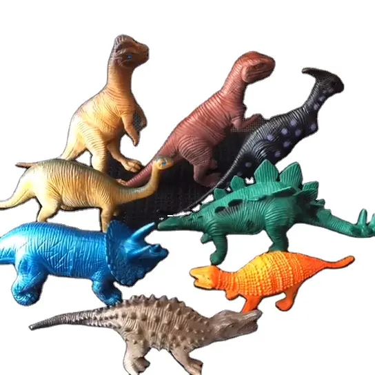 Promotion of 8 bagged plastic toys dinosaur model cartoon animal toys
