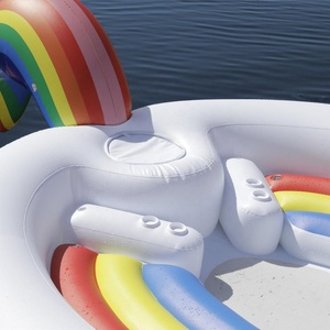 巨大な6人用インフレータブルユニコーンフローティングアイランドラージプールフロートビーチおもちゃ - Product Image 6