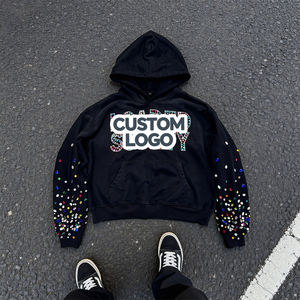 Haute qualité Y2K personnalisé Polyester coton Street Wear strass hommes coupe régulière <span class=keywords><strong>pull</strong></span> chandails à capuche concepteur automne - Product Image 6