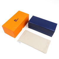 Ensemble de boîtes à lunettes en cuir de luxe avec couvercle rabattable, logo personnalisé, boîte de rangement rigide haut de gamme pour lunettes de soleil avec kit d'emballage cadeau