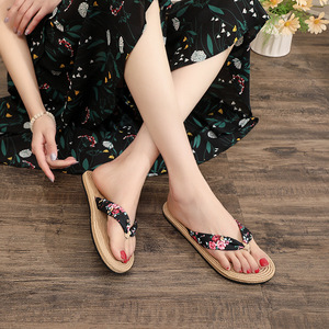 Sandalias de <span class=keywords><strong>Playa</strong></span> Clásicas de Verano para Mujer, <span class=keywords><strong>con</strong></span> Tira de Piña, Estilo Chanclas, Planas, Casuales, para Interiores y Exteriores, Imitación de Paja - Product Image 3