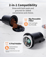 Cafetera SHARDOR Compacta 3 en 1 para Cápsulas K-Cup, con Depósito de Agua Grande de 1.5L