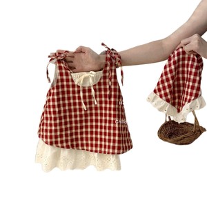 Child Star Circle Girls Red Plaid Sleeveless Dress Spaghetti Strap Breathable Summer Wear - Product Image 5