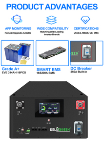 Batterie EVE Lifepo4 334ah 16S 51.2v 17.1kwh pré-assemblée avec BMS JK 200A et équilibreur actif à vendre - Product Image 2