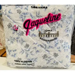 Parure de draps Jaqueline, taille King, 100% coton, imprimé fleurs, literie pour la maison - Product Image 5