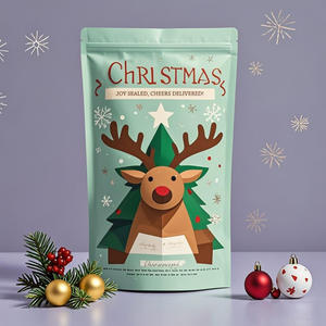 Weihnachten Schneeflocke Candy <span class=keywords><strong>Bag</strong></span> Schneeflocke Selbst dichtende Stand-up-Tasche Kreative Weihnachts geschenkt üte Großhandel - Product Image 6