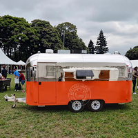 Nuevo 304 de acero inoxidable móvil Food Trucke Camper Van Hot Dogs carrito de comida café helado remolque de comida con cocina completa