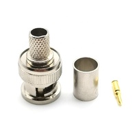 Connecteur Coaxial RF en Zinc pour vidéosurveillance, connecteur mâle à sertir, 1 pièce, RG6 RG59 RG58
