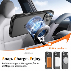 Coque de téléphone magnétique antichoc ultra-fine de qualité supérieure avec béquille pour <span class=keywords><strong>iPhone</strong></span> 14 15 16 17 18 Series – Vente en gros - Product Image 2