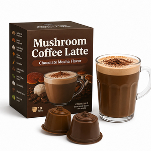 Café aux champignons à marque privée : Chaga, Reishi, Cordyceps, Chocolat, Mocha, Latte – Capsules <span class=keywords><strong>Dolce</strong></span> <span class=keywords><strong>Gusto</strong></span> - Product Image 1