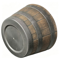 Pot de fleurs en forme de baril à whisky de 15 pouces, design baril à vin, durable, léger, pour la maison et le jardin