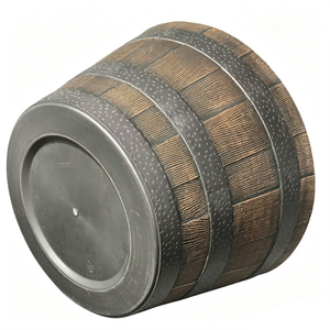 Pot <span class=keywords><strong>de</strong></span> fleurs rustique d'extérieur en résine <span class=keywords><strong>de</strong></span> 15 pouces, pot <span class=keywords><strong>de</strong></span> fleurs en forme <span class=keywords><strong>de</strong></span> baril, pot <span class=keywords><strong>de</strong></span> fleurs brun, grain <span class=keywords><strong>de</strong></span> <span class=keywords><strong>bois</strong></span> vintage, pot <span class=keywords><strong>de</strong></span> fleurs d'extérieur empilable - Product Image 6