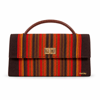 Sac à main Ozoza Designer personnalisable, écologique, à rayures, avec poignée, en cuir vegan effet croco multicolore pour femmes