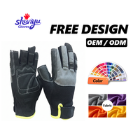 Gants mi-doigts souples et respirants en microfibre texturée, avec bracelet réglable antidérapant, résistants à l'abrasion et durables