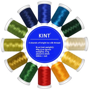 Hilo de Seda Helada Brillante Teñido con Filamento de la Marca KINT, Borlas de Nylon Tejidas a Mano, 500 Metros, Cordón Estilo Torre para Colgantes y Collares - Product Image 5